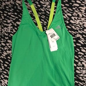 Lime green adidas tank top